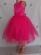 Святкова фатинова дитяча сукня малинового кольору, розмір 134